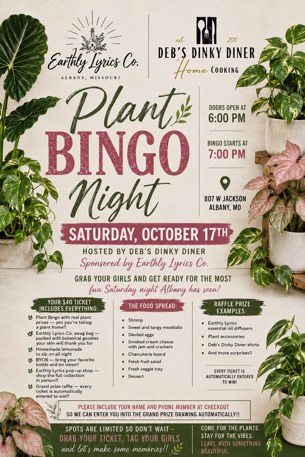Plant Bingo Night Ticket